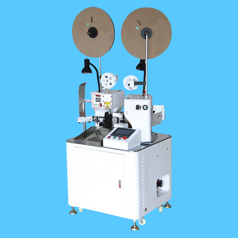 Full automatic terminal machine double head press terminal machine